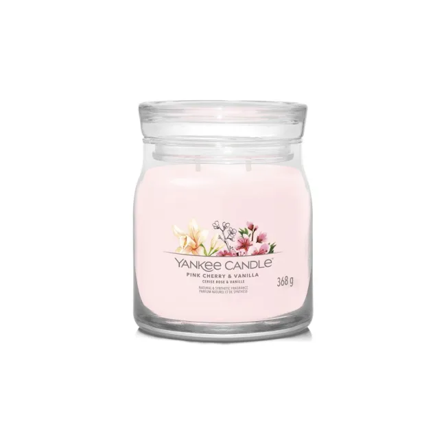 YANKEE CANDLE PINK CHERRY & VANILLA SIGNATURE STŘEDNÍ